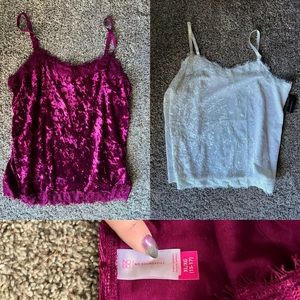 2 velvet tank tops